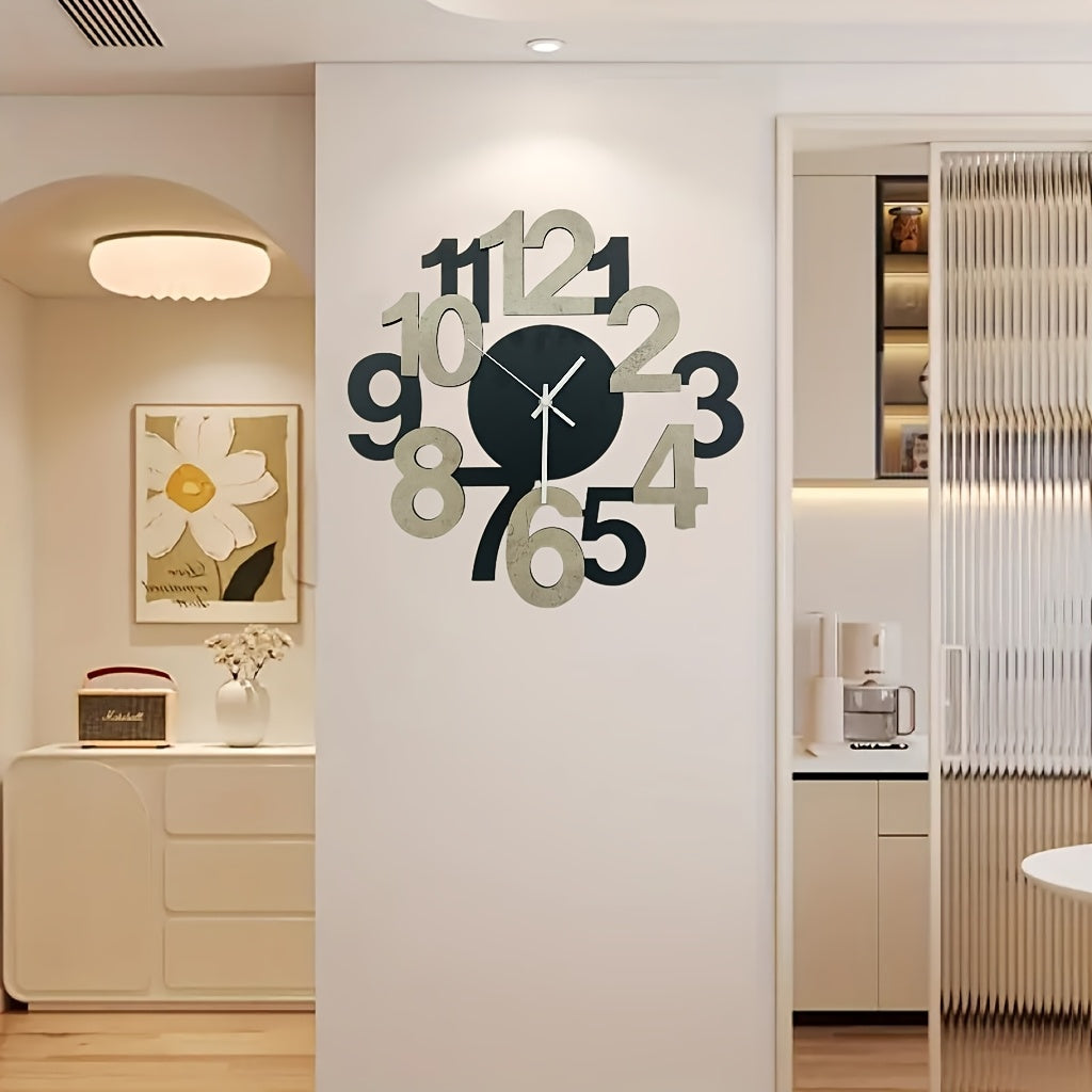 Asymmetrical Digital Wall Clock with Oversized Numbers