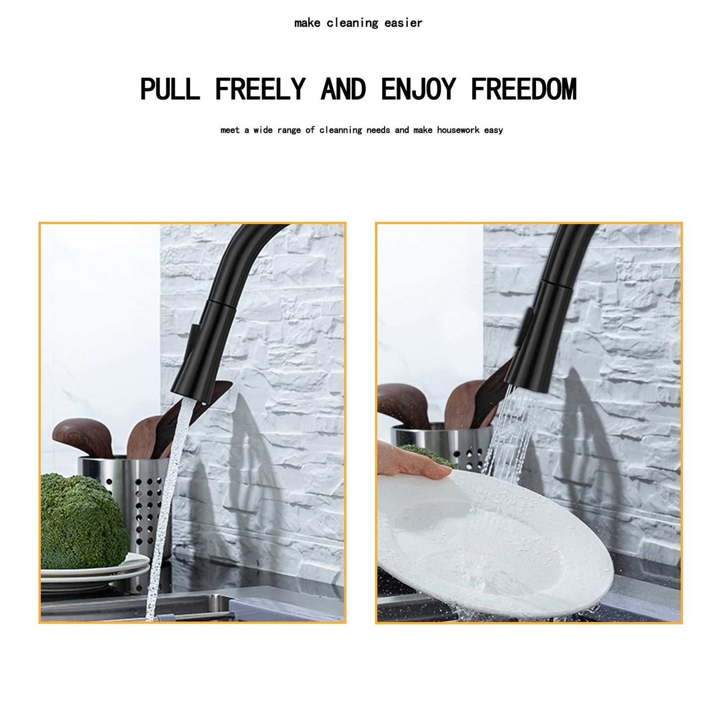 Pull-Down Kitchen Faucet with Touch Sensor and Stainless Steel Finish