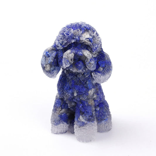 Natural Crystal Poodle Gemstone Ornament