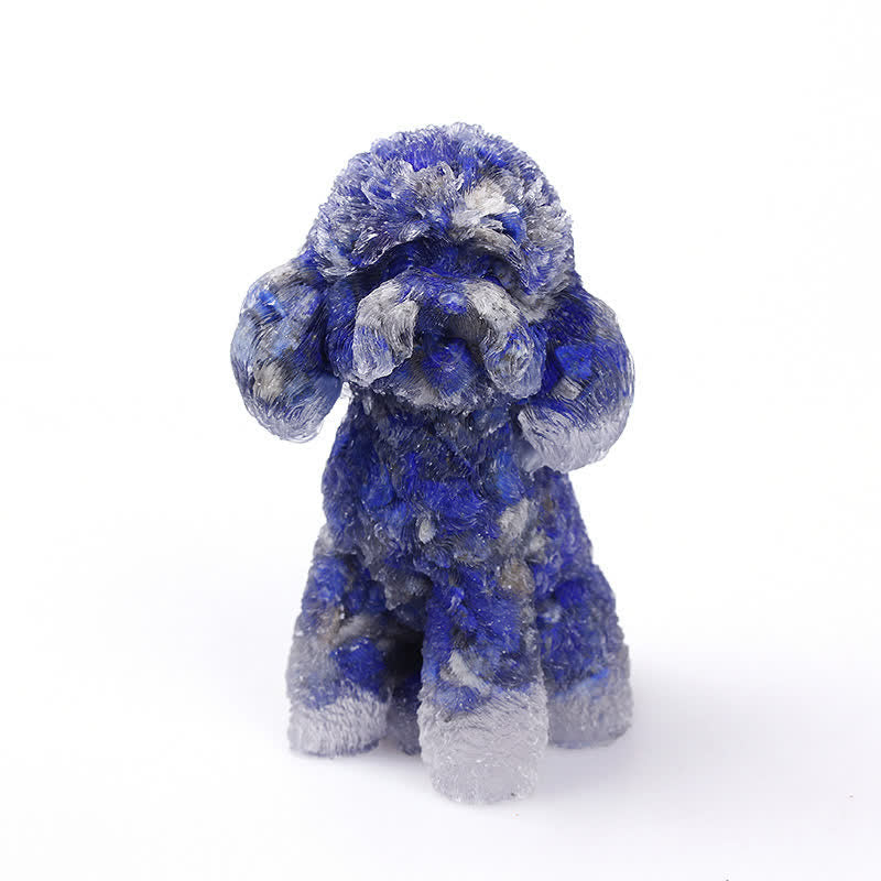 Natural Crystal Poodle Gemstone Ornament