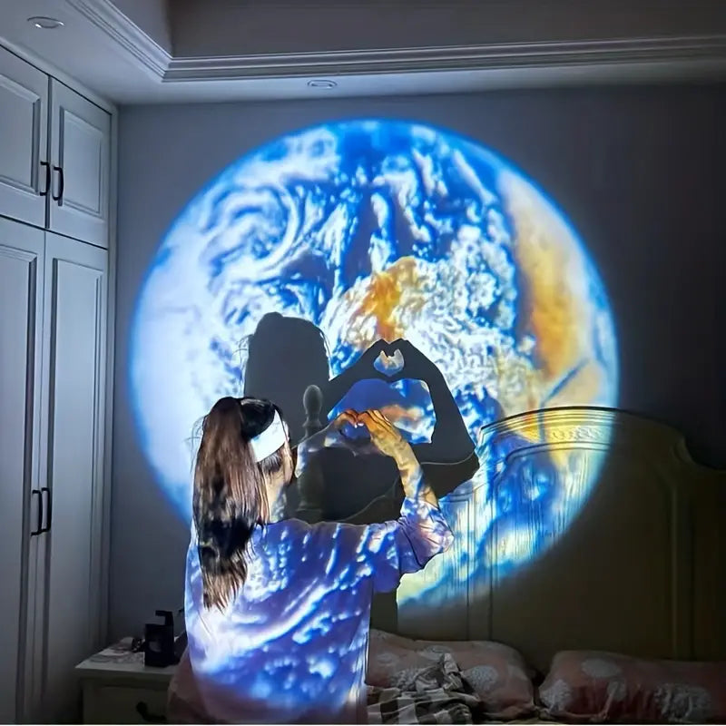 Large Earth and Moon Projection Lamp