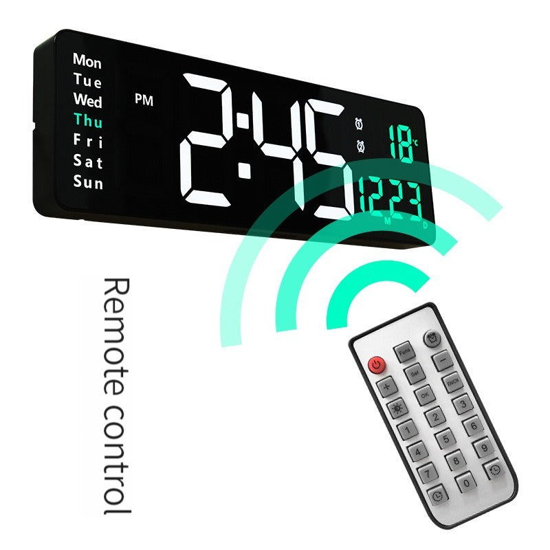 Scandinavian Digital Clock with 16-Inch Display and Remote Control