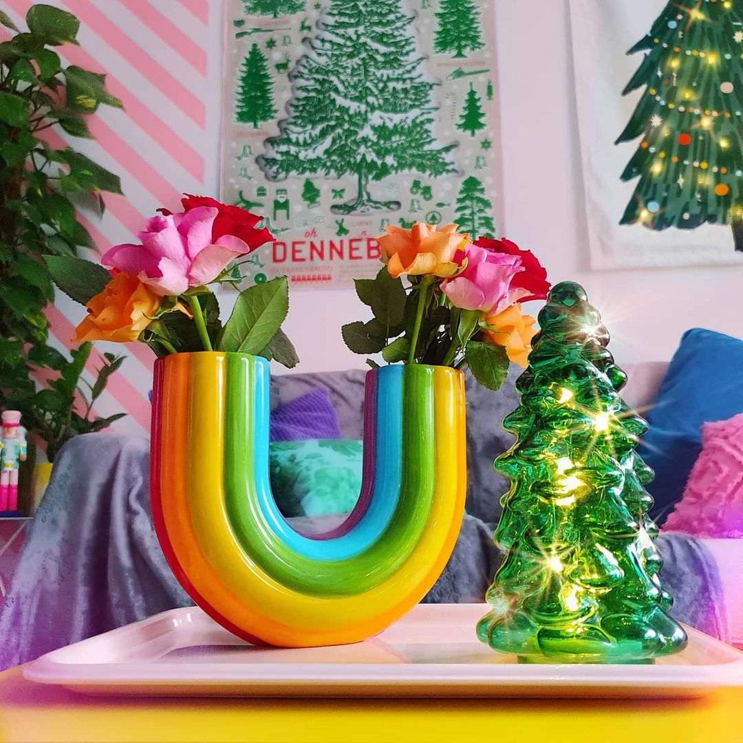 Rainbow Reflection Resin Vase