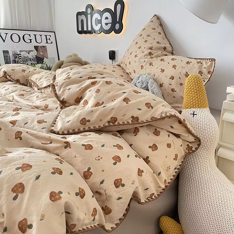 Mushroom Print Bed Linen Set