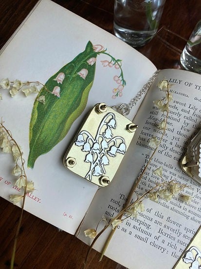 Mini Flower Press with Brass and Silver Details - Portable Botanical Keepsake Maker