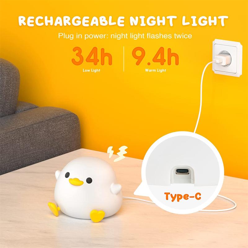 Rechargeable Duck Night Light for Kids with USB Charging