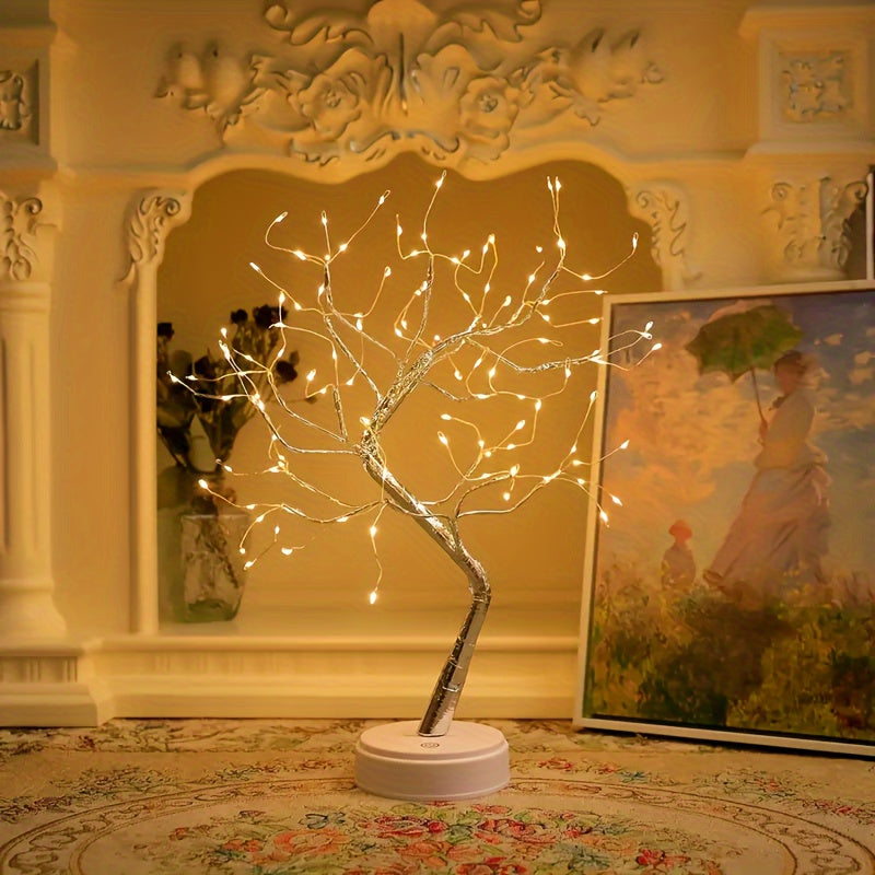LED Bonsai Table Lamp with Touch Control and Dual Power Supply
