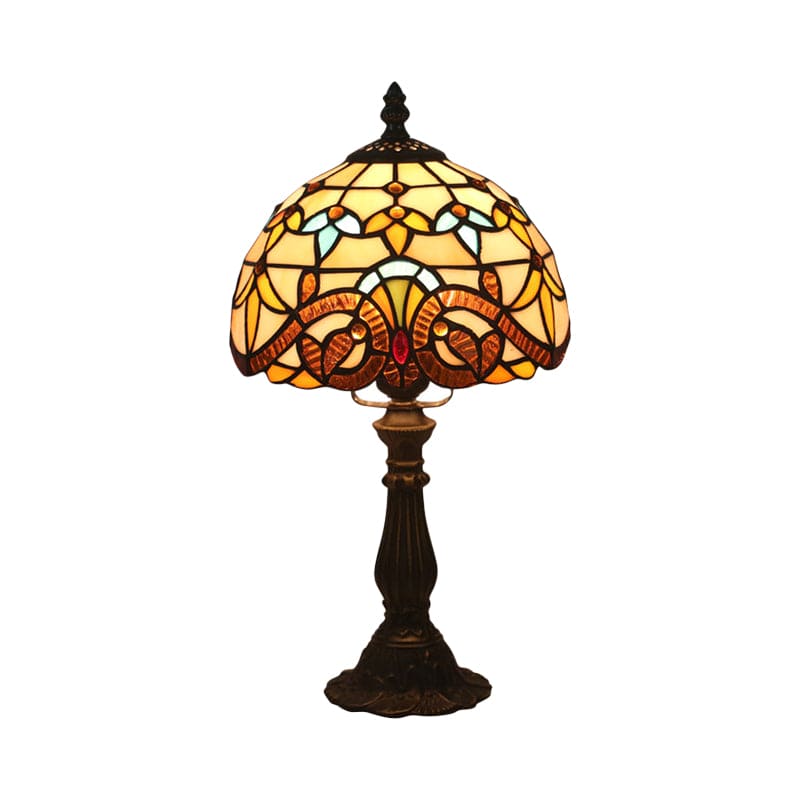 Tiffany-Inspired Vintage Glass Table Lamp
