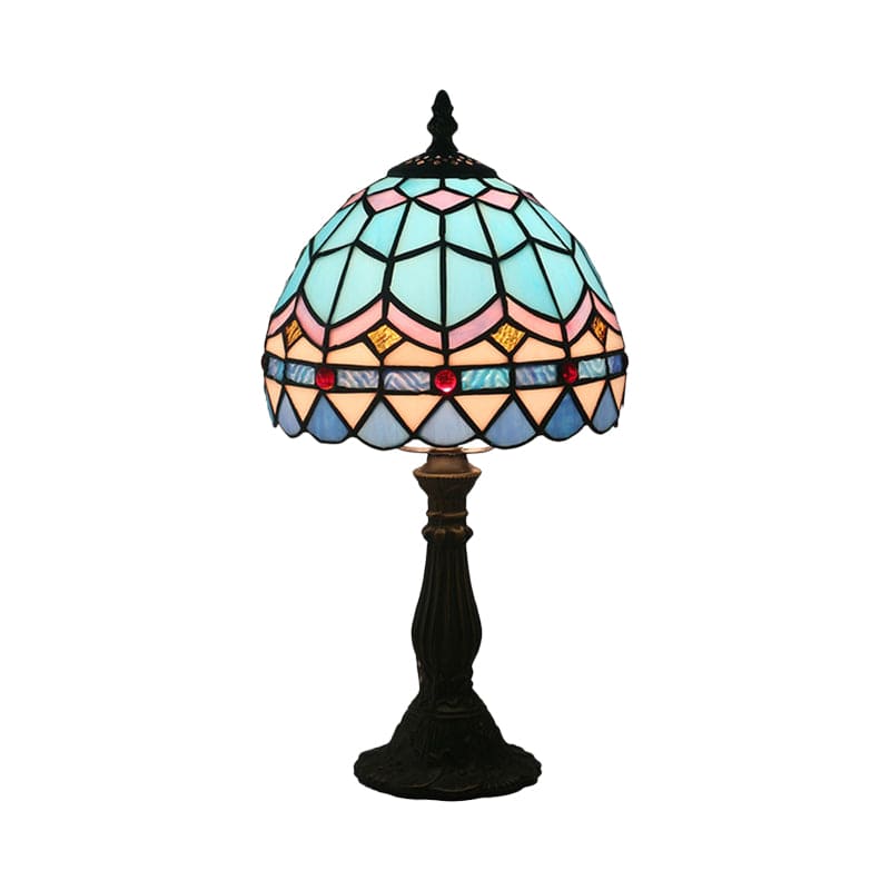 Tiffany-Inspired Vintage Glass Table Lamp