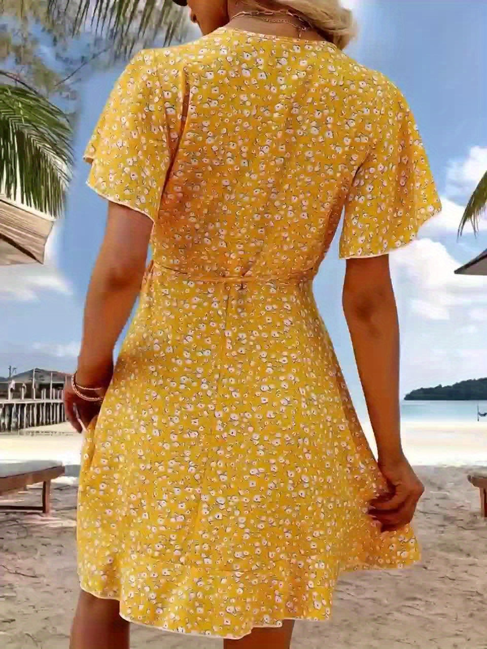 Floral Wrap Summer Dress for Women