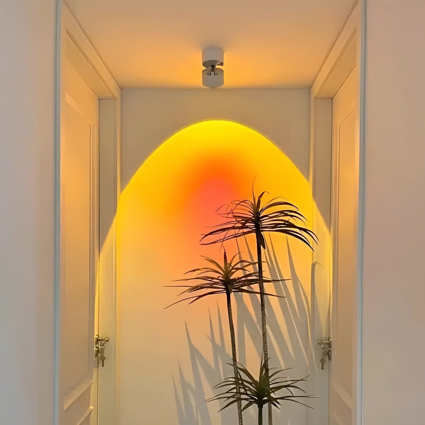 Modern Sunset LED Wall Lamp - White Metal, Energy Efficient