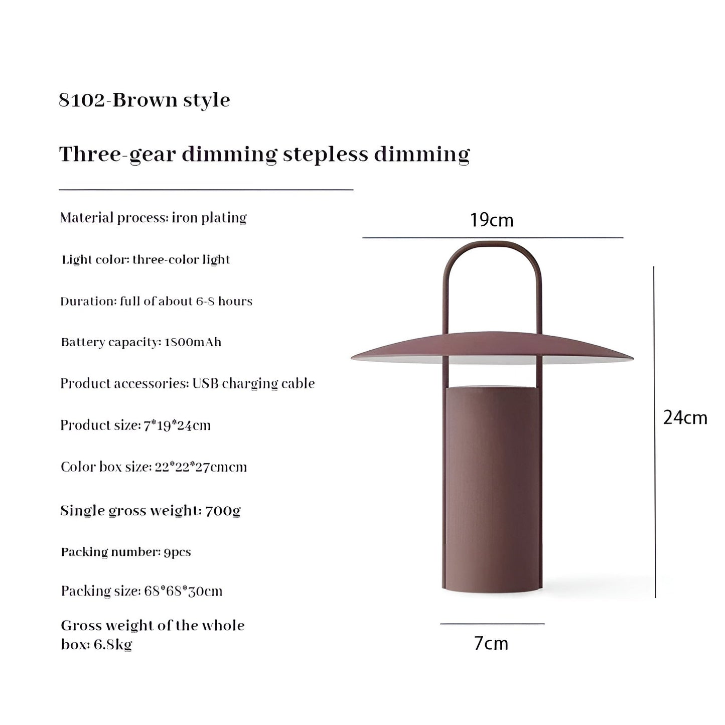 Rechargeable Waterproof LED Garden Table Lamp