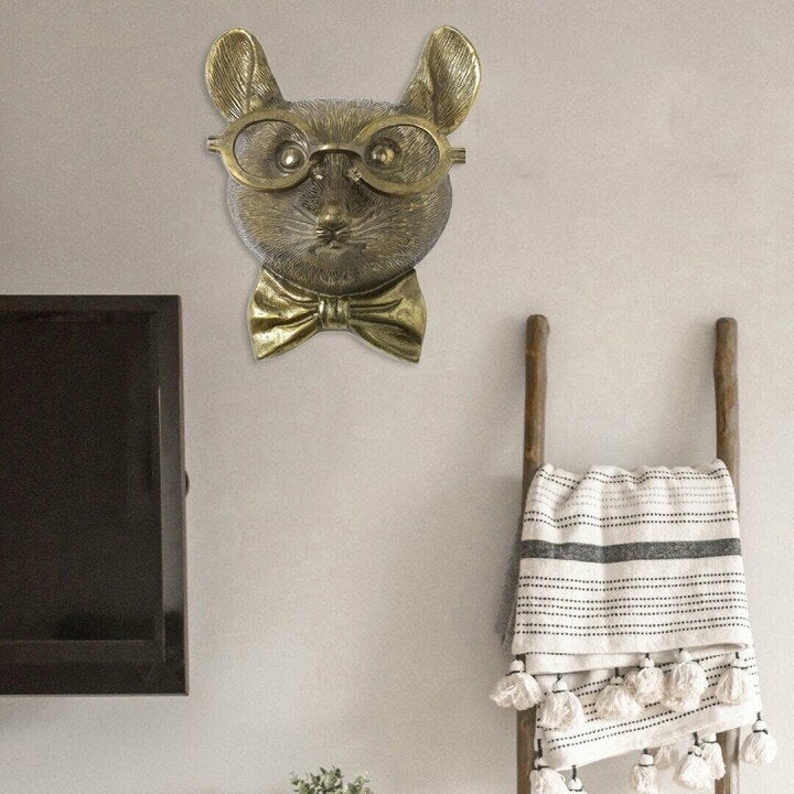 Animal Head Wall Decoration - Hand-Painted Deer, Fox, Rabbit, Mole, Bear
