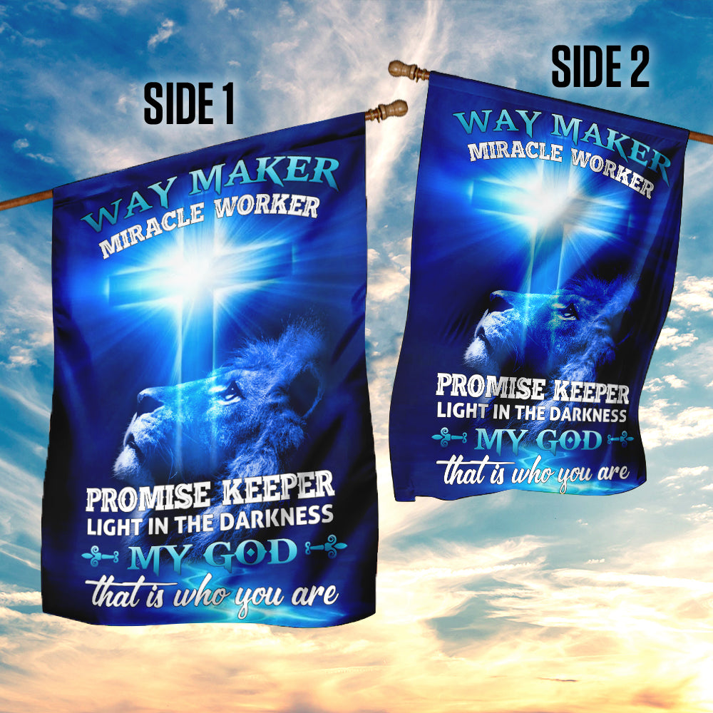 Way Maker Miracle Worker Jesus Christ Double-Sided Canvas Flag