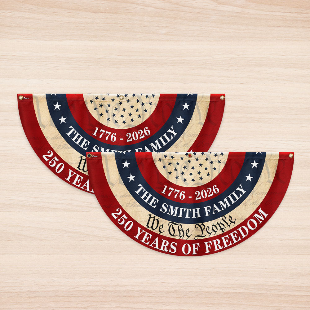Personalized 250th Anniversary Fan Flag - Custom Patriotic Decor
