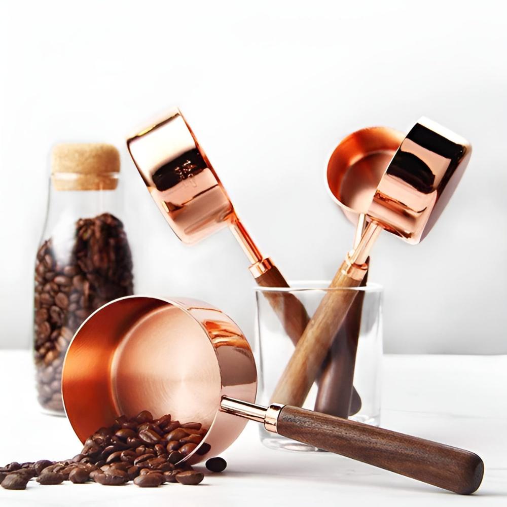Copper-Plated Stainless Steel Measuring Cups and Spoons Set