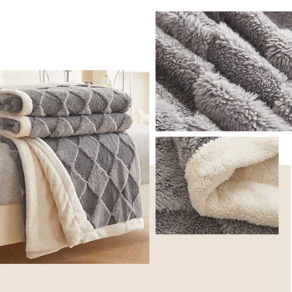 Soft Microfiber Diamond Pattern Comfort Blanket