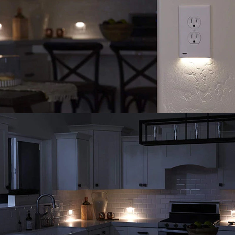 LED Night Light Outlet Wall Plate with Light Sensor