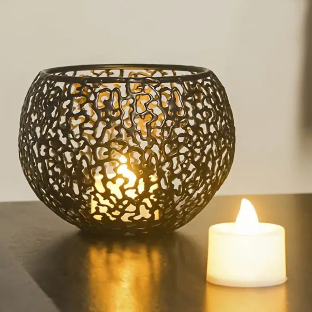 Geometric Iron Tealight Candle Holder