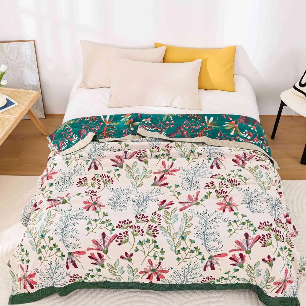 Organic Cotton 4-Layer Gauze Throw Blanket