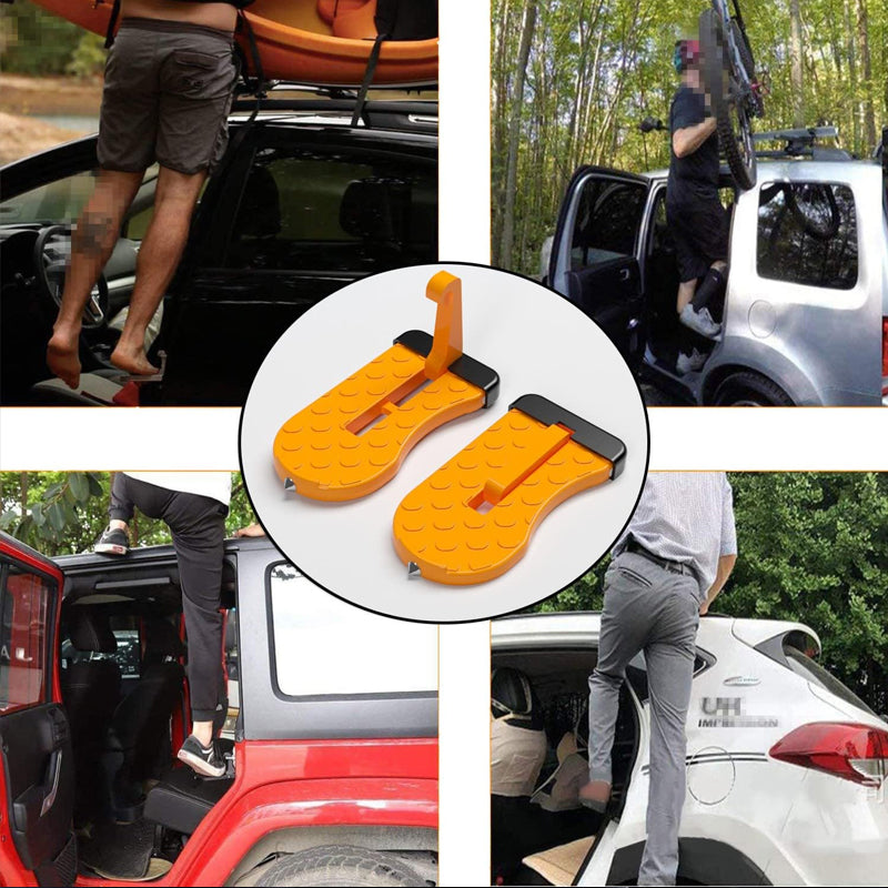 U-Shaped Car Doorstep with Safety Hammer and Non-Slip Design