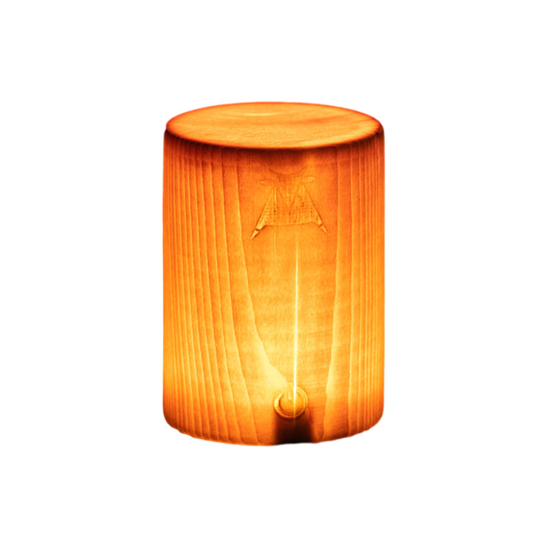 Cordless Rechargeable LED Table Lamp in Warm Wood Design