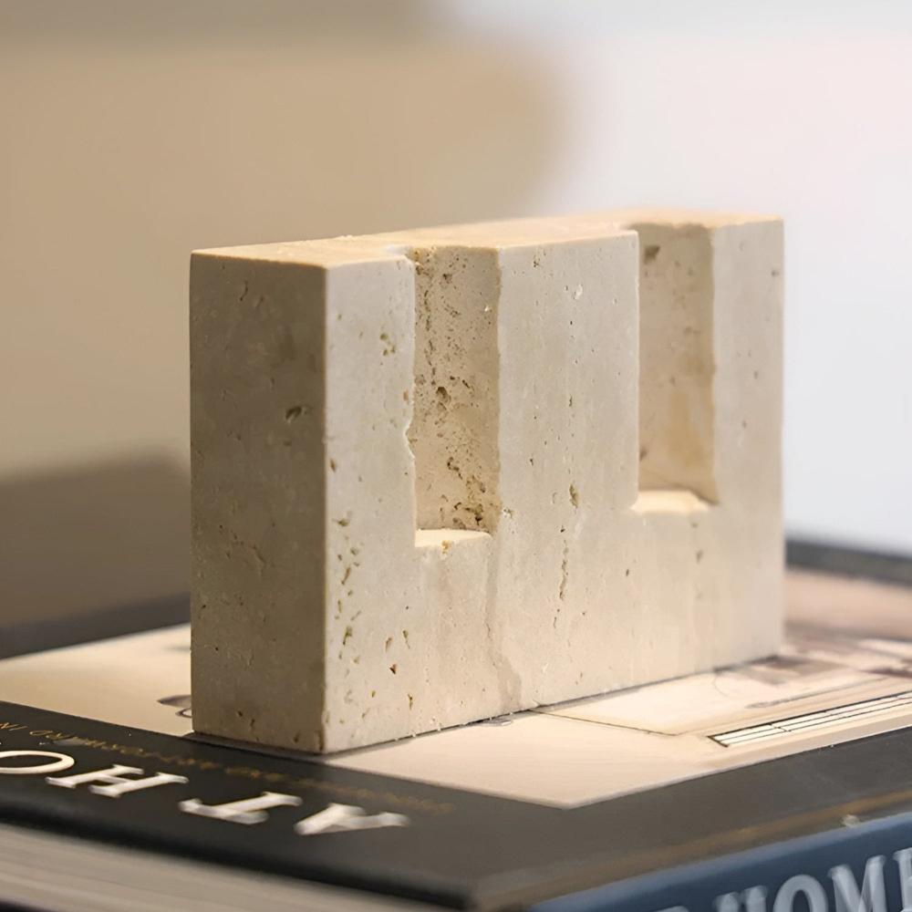 Travertine Stone Candle Holder for Taper Candles