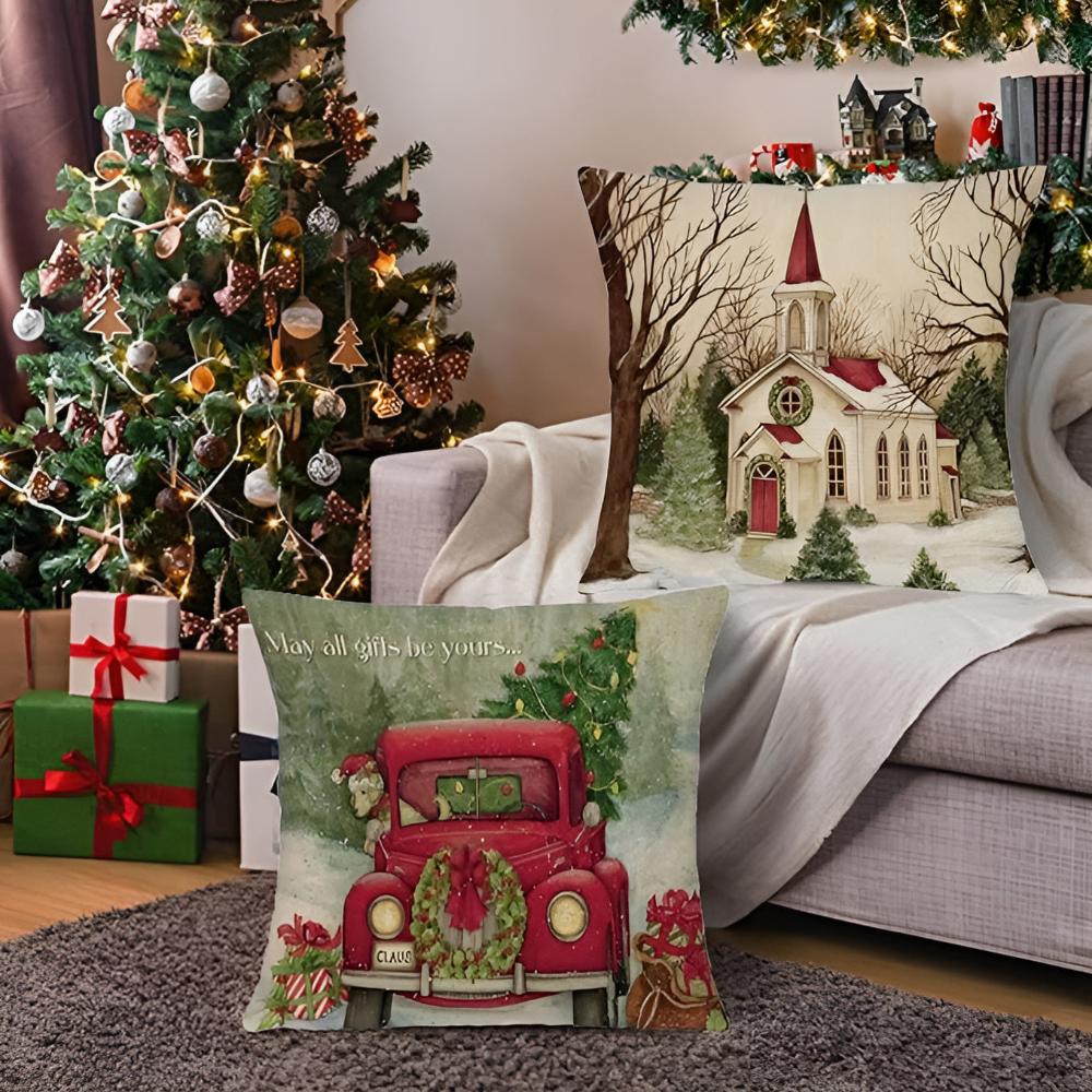 Christmas Cardinal Print Cushion Cover