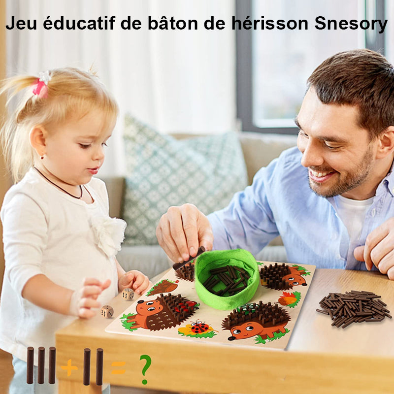 Wooden Hedgehog Counting Game for Kids - Montessori Educational Toy