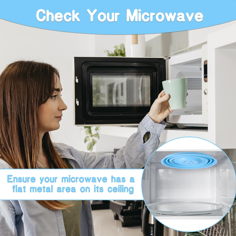 Collapsible Magnetic Silicone Microwave Cover with Steam Vents