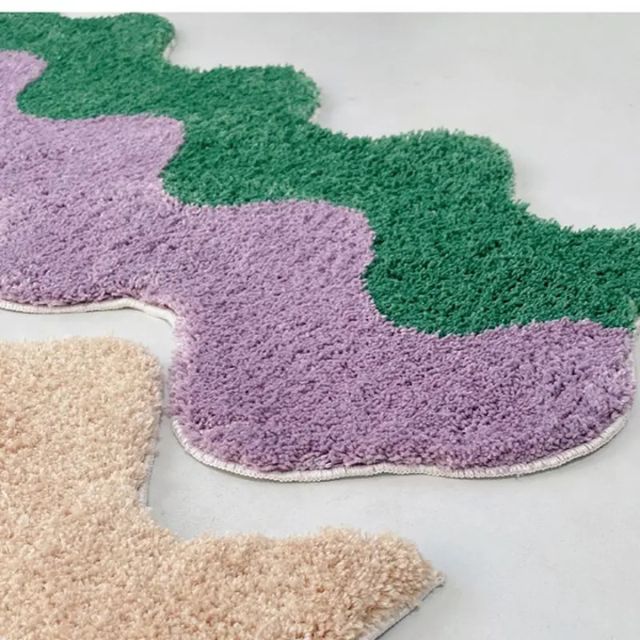 Abstract Color Block Cotton-Polyester Rug