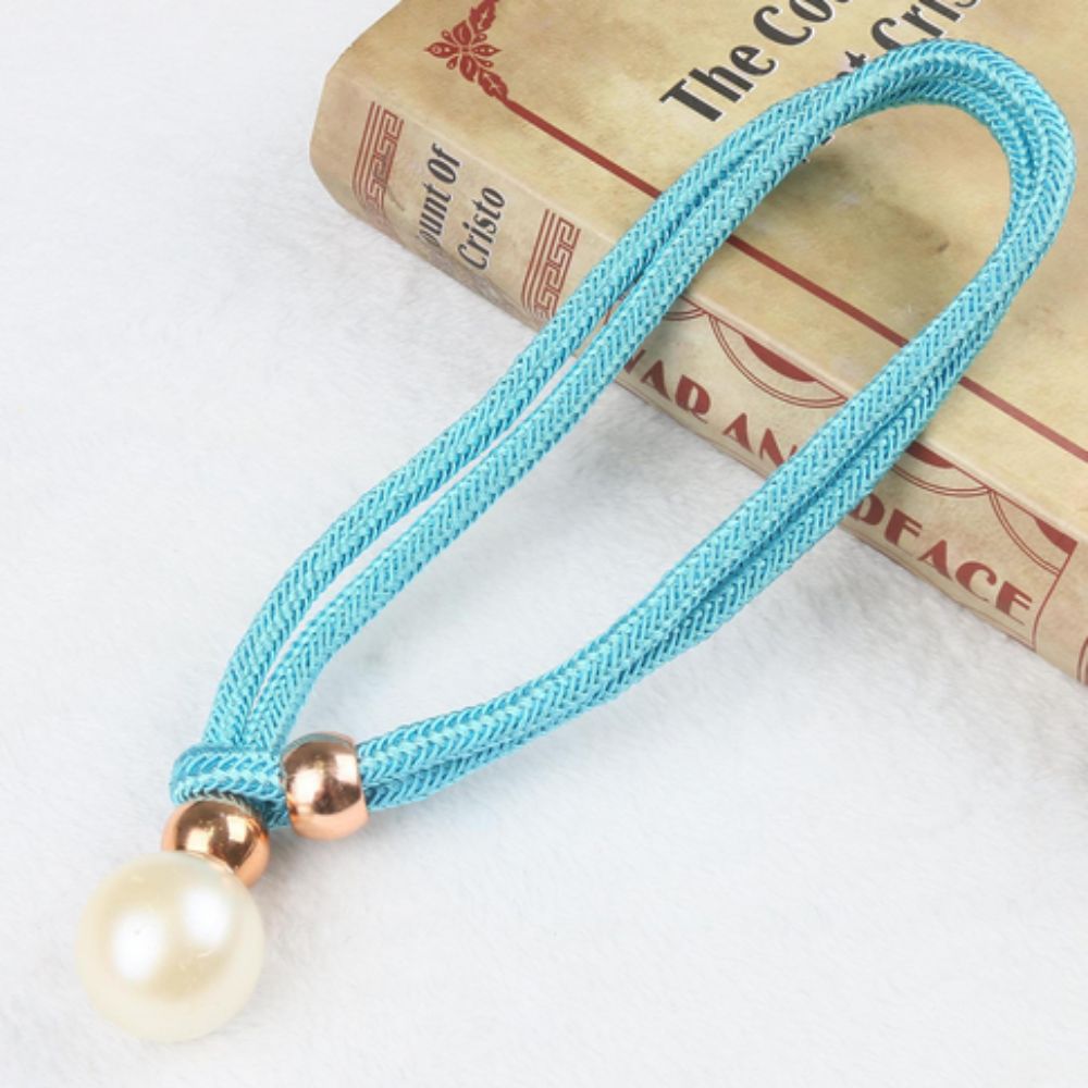 Adjustable Faux Pearl Curtain Tie Backs - 2 Piece Set