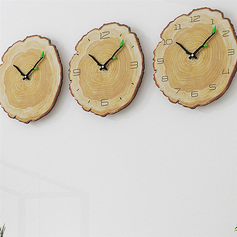 Wooden Annual Rings Wall Clock with Silent Mechanism