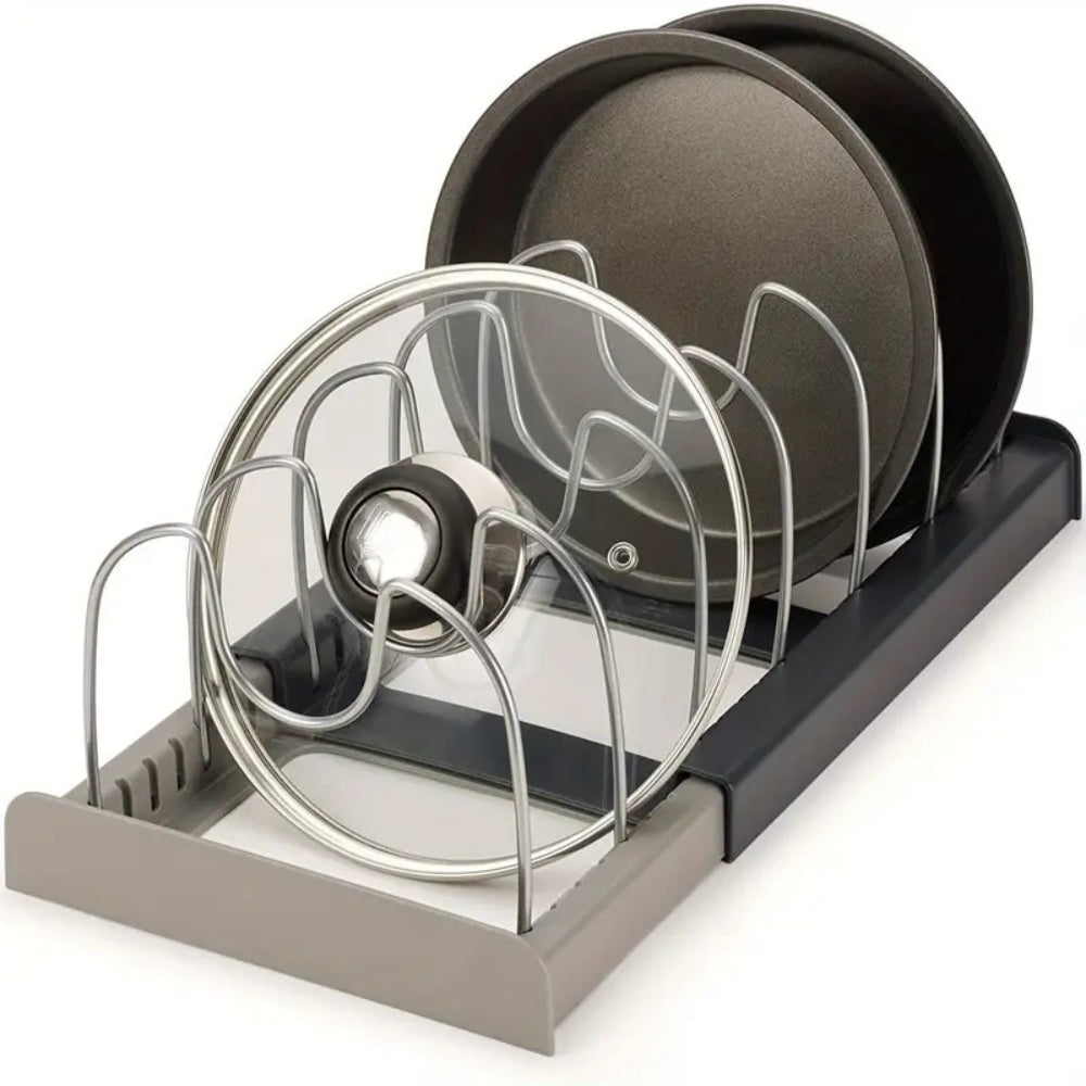 Expandable Adjustable Pot and Pan Organizer Rack
