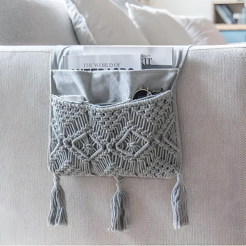 Handmade Boho Storage Caddy with Four Pockets