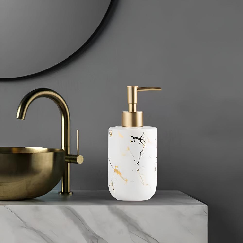 Ceramic Golden Marble Soap Dispenser