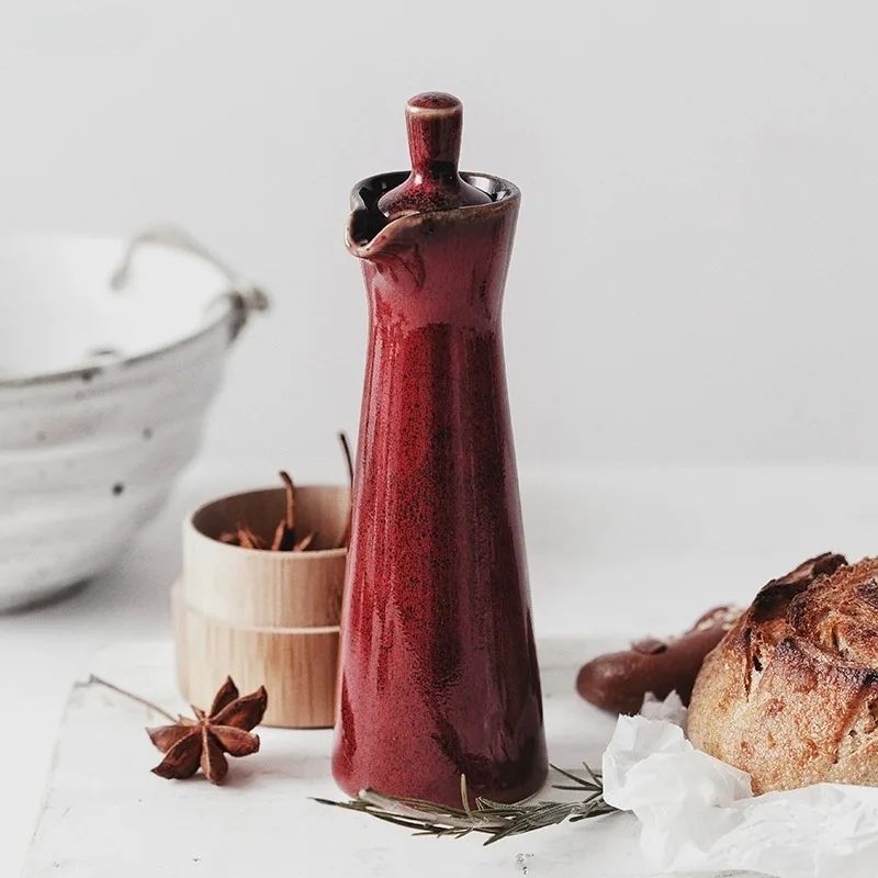 Ceramic Drip-Free Oil Dispenser for Kitchen and Table