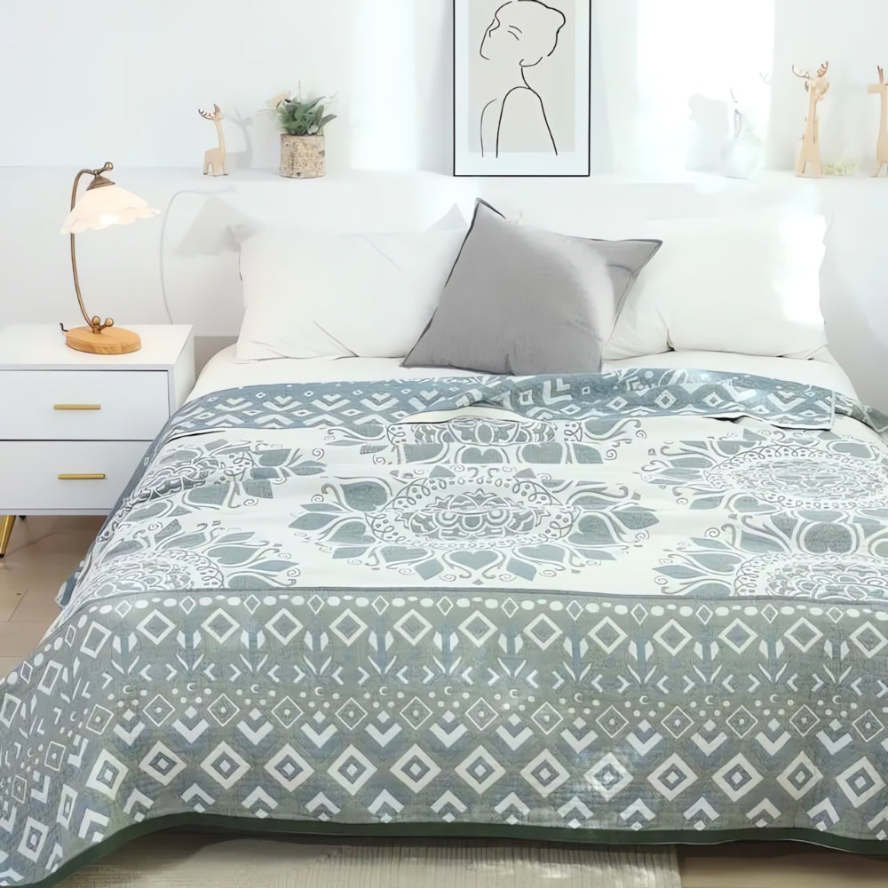 Floral Cotton Muslin Comfort Blanket