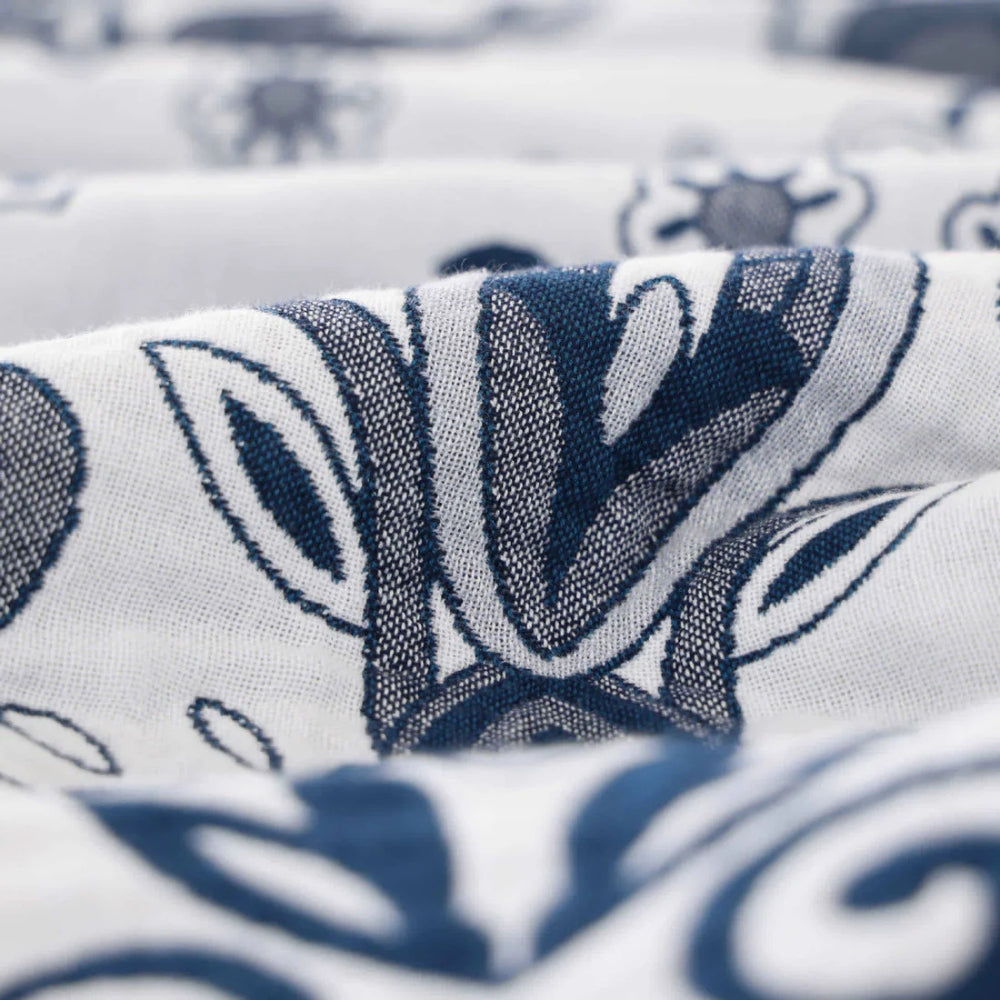 Paisley Pattern Cotton Blanket with Tassels