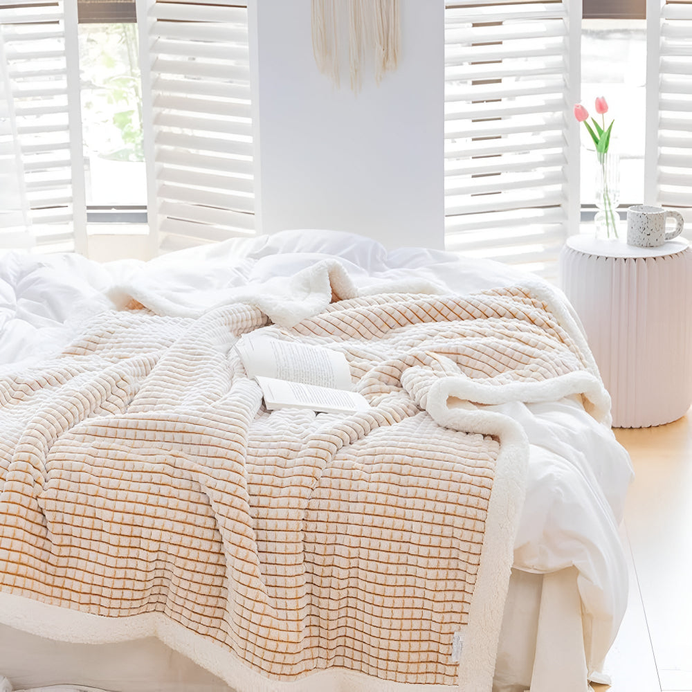 3D Waffle Sherpa Fleece Blanket