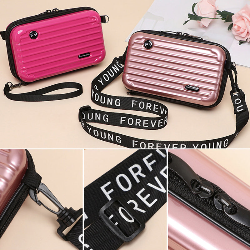 Mini Suitcase Handbag for Women - Waterproof Clutch with Adjustable Strap