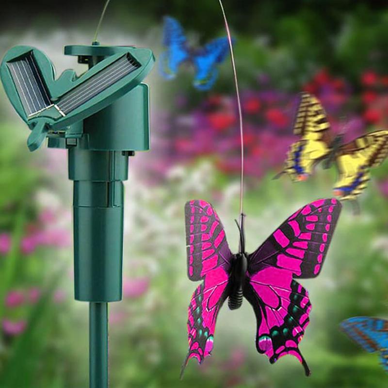 Solar-Powered Dancing Hummingbird and Butterfly Garden Decor