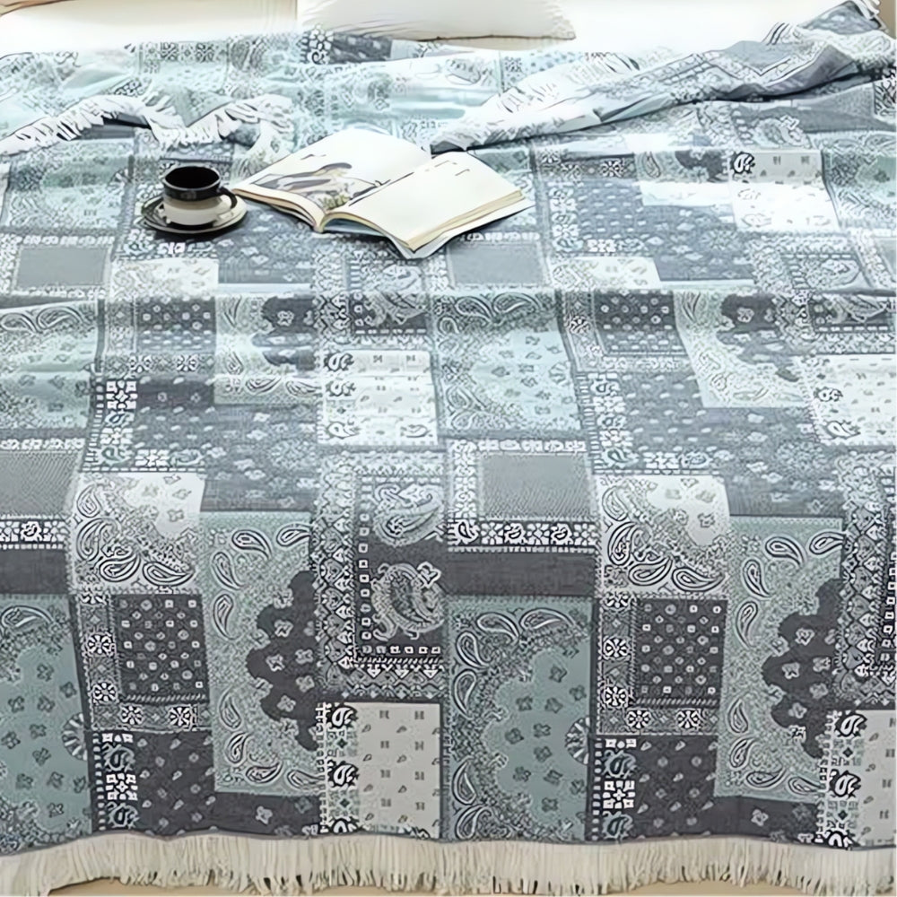 Mosaic Pattern Lightweight Cotton Gauze Blanket