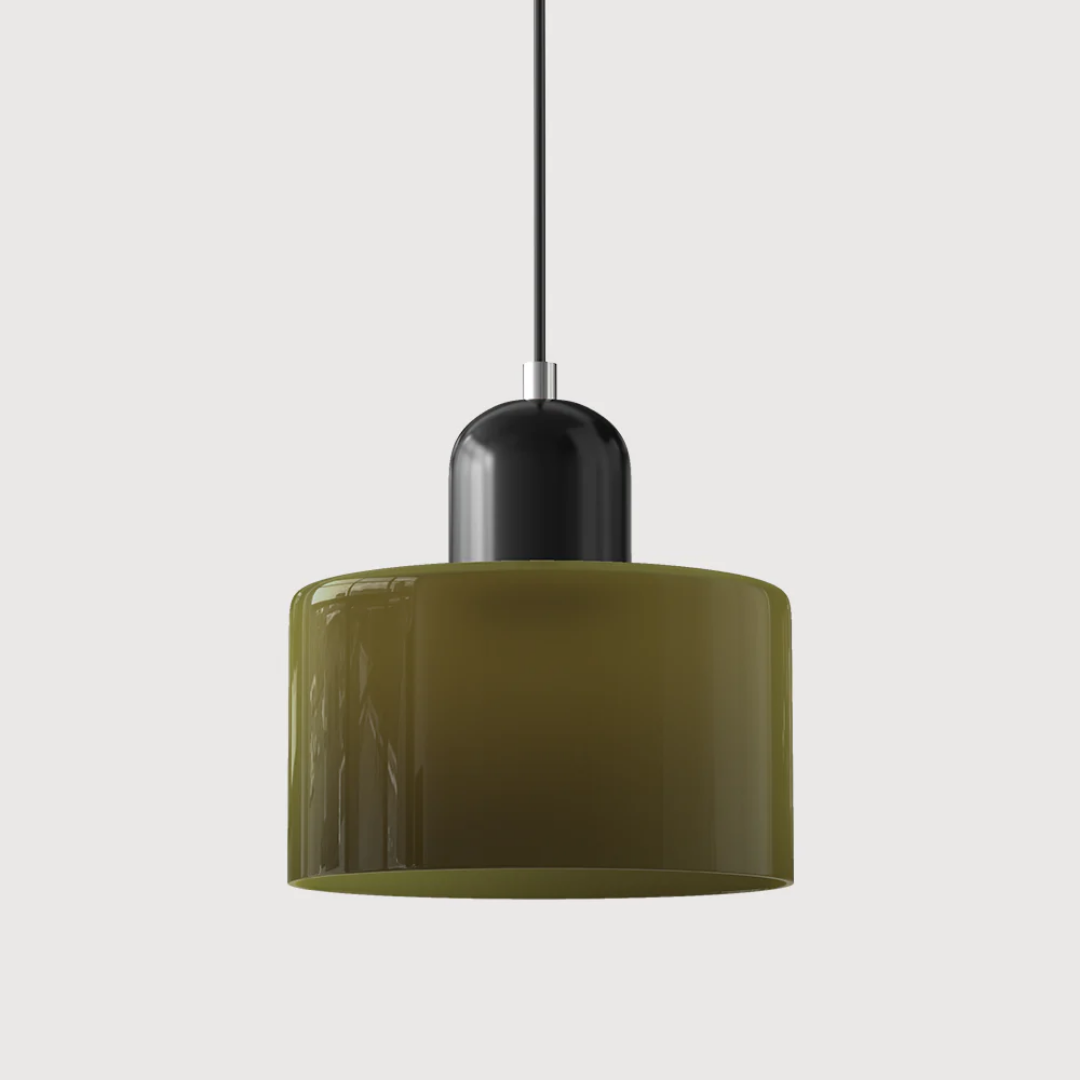 Retro Glass Shade Hanging Lamp with Adjustable Cable