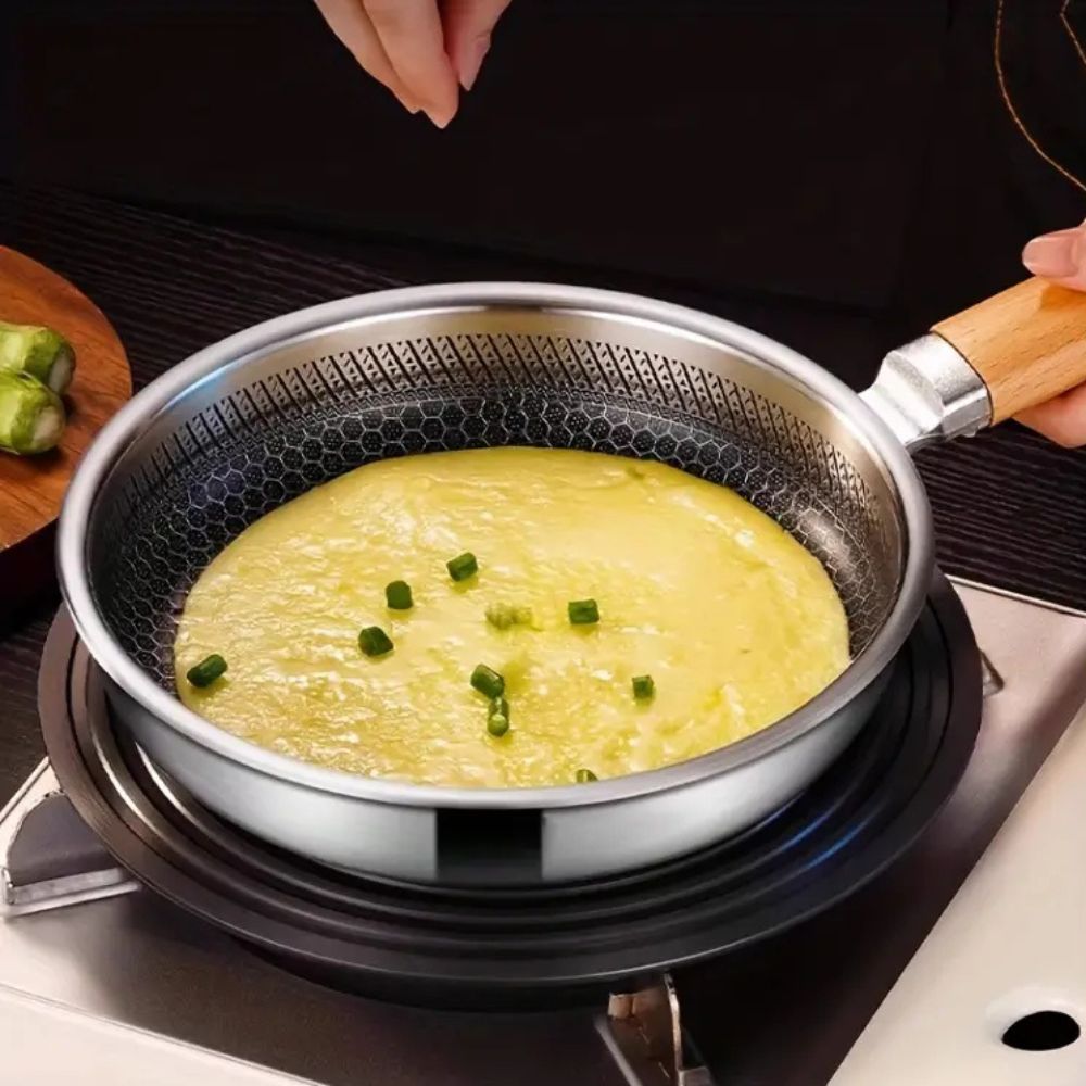 Stainless Steel Non-Stick Frying Pan with Ergonomic Handle