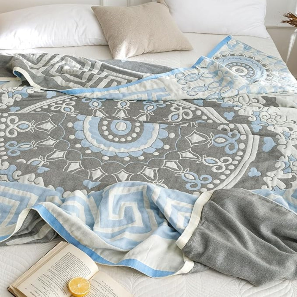 Geometric Cotton Throw Blanket for All Seasons