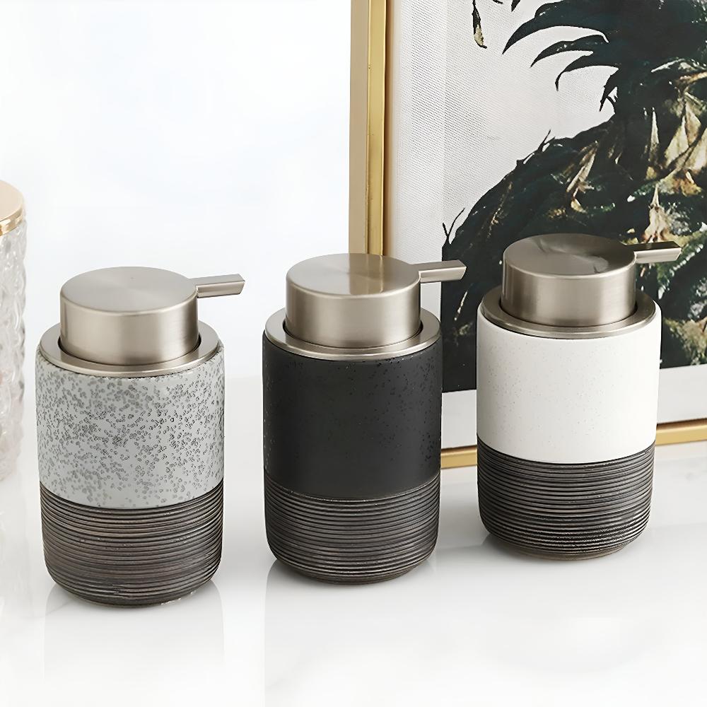 Matte Ceramic Soap Dispenser for Bathroom and Kitchen