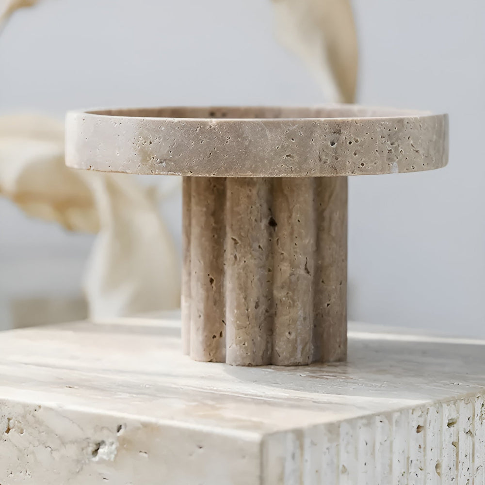Natural Beige Travertine Jewelry Tray