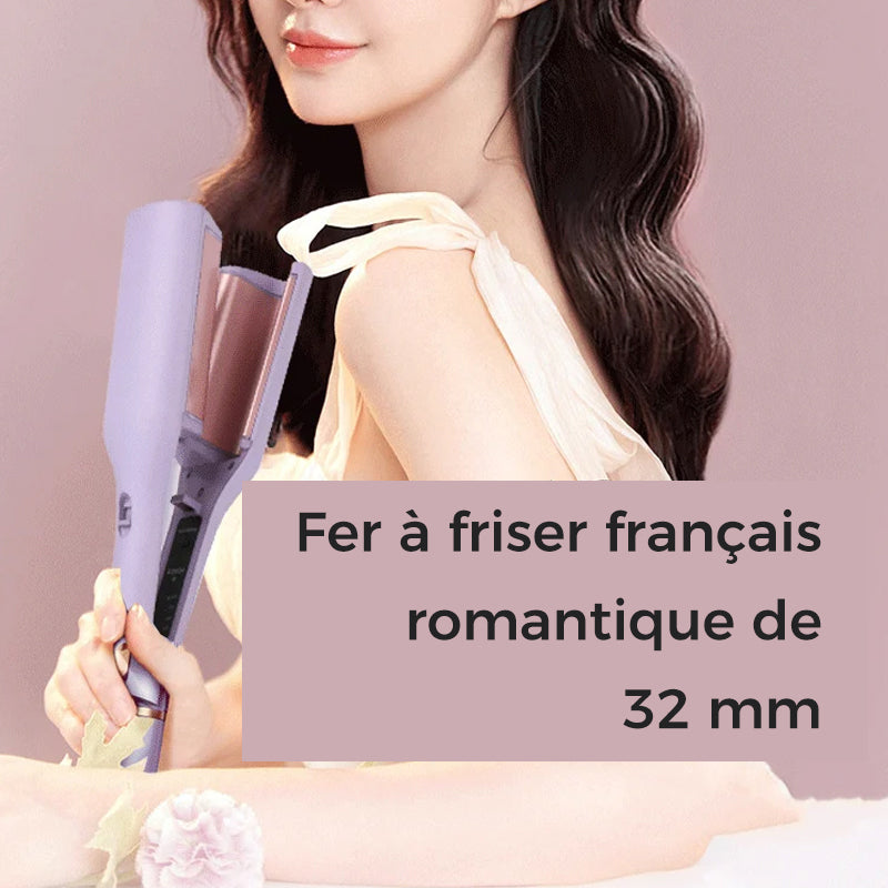 French Wave Hair Curler with Anti-Burn Design and Smart Temperature Control