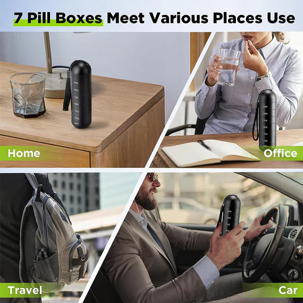 Modular Aluminum 7-Day Pill Organizer with Waterproof Seals